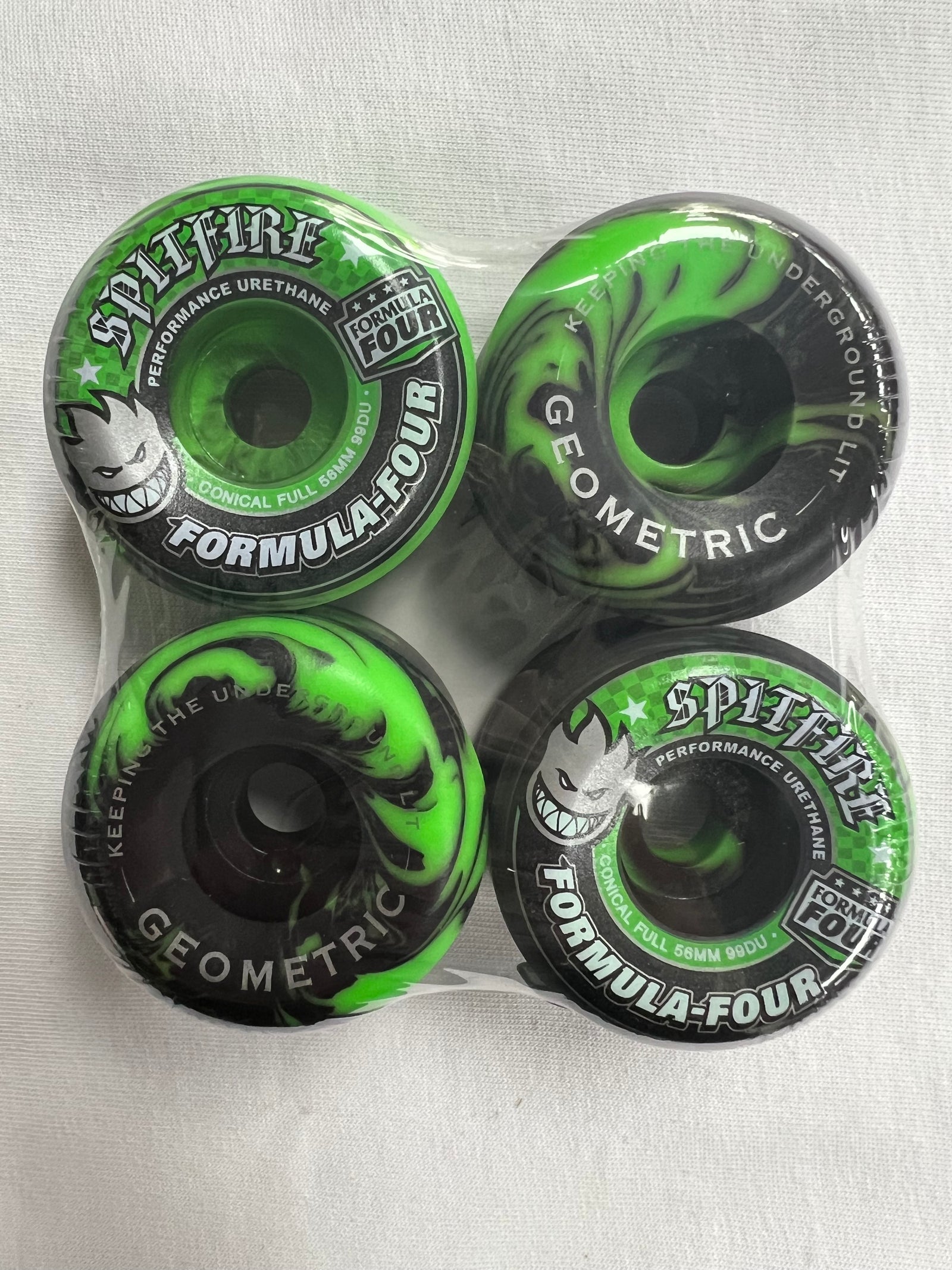 Geometric X Spitfire Formula Four Wheels - 54/56mm 99D Conical Full Swirl